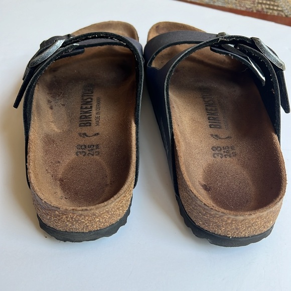 Birkenstock metallic iridescent blue size 38 women’s slides - Picture 6 of 7